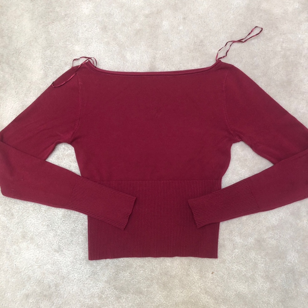 Garage Burgundy Boatneck Sweater - Picture 4 of 5